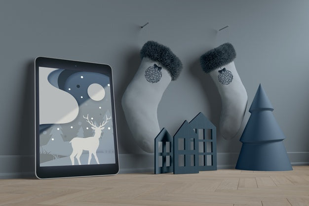 Match Colored Decorations For Christmas Psd