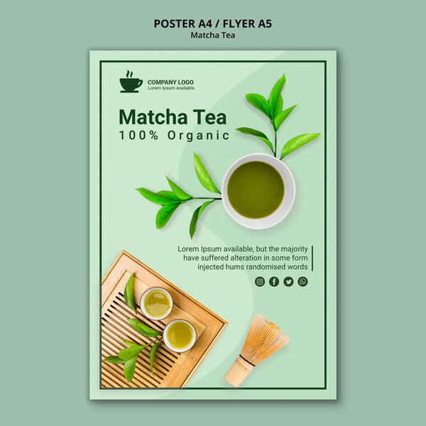 Matcha Tea Concept For Poster Psd - Mockup Hunt