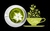Matcha Tea Cup With Milk On Black Background Psd