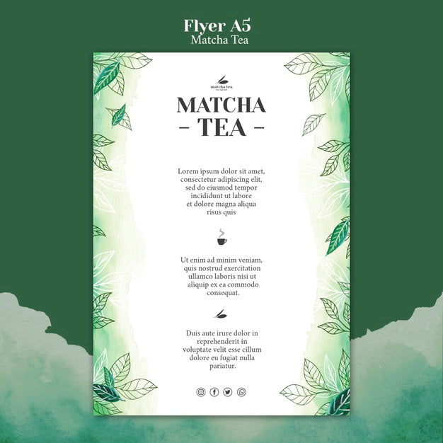 Matcha Tea Flyer Concept Mock-Up Psd