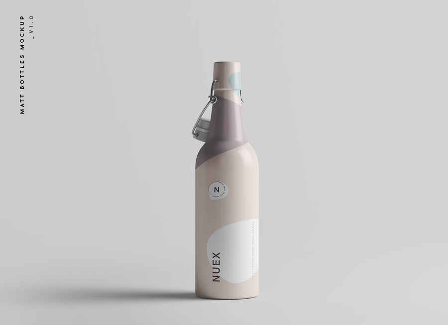 Matt Clamp Bottle Mockup