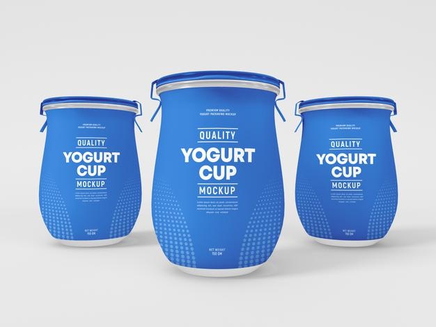 Matt Glass Yogurt Cup Packaging Mockup Psd