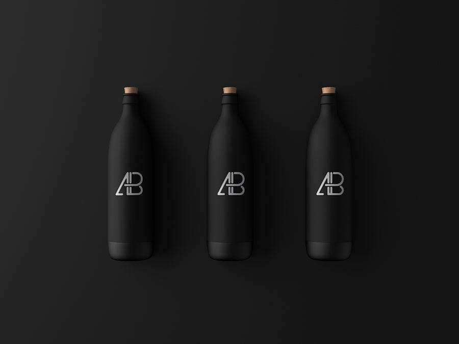 Matte Black Bottle Mockup