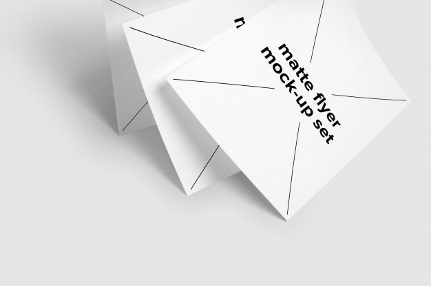 Matte Flyer Mock Up Set Falling Down Psd
