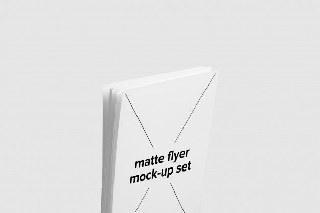Matte Flyer Mock Up Set In The Middle Psd