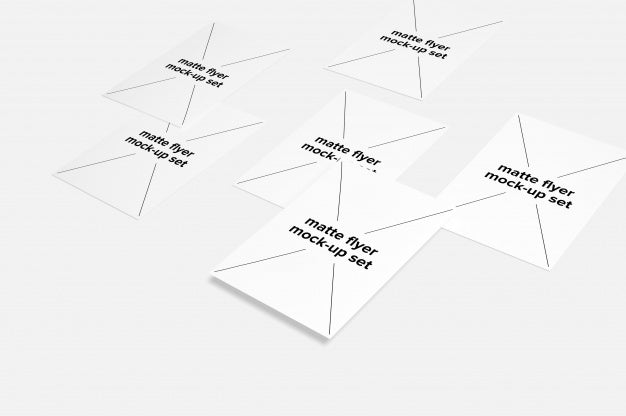 Matte Flyer Mock Up Set Top View Psd