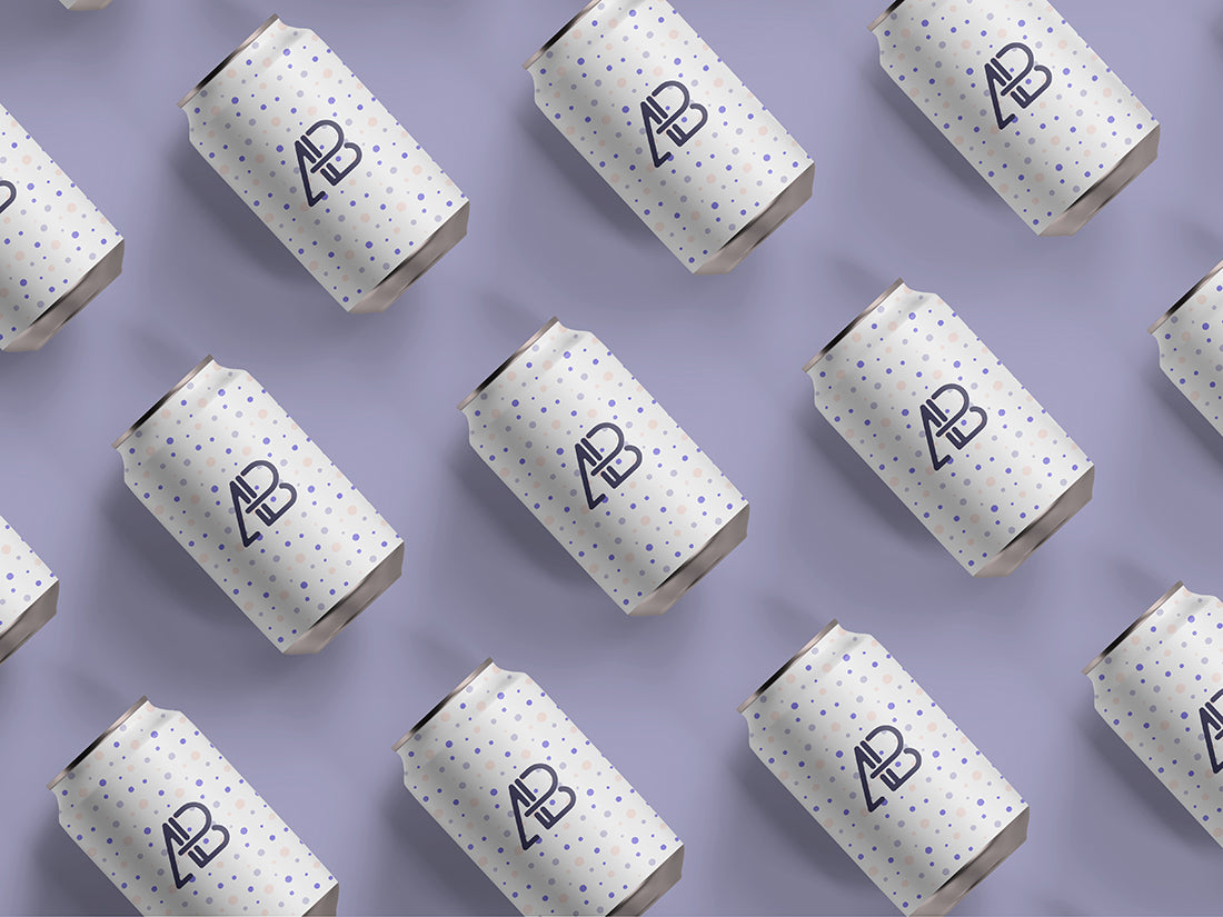 Matte Soda Can Top View Mockup