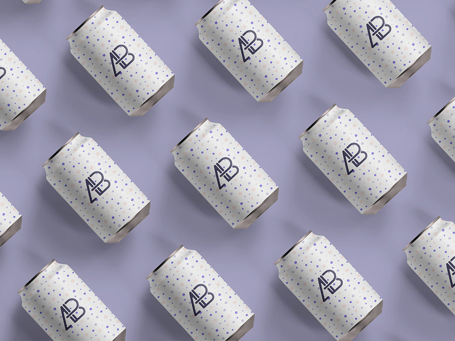 Matte Soda Can Top View Mockup