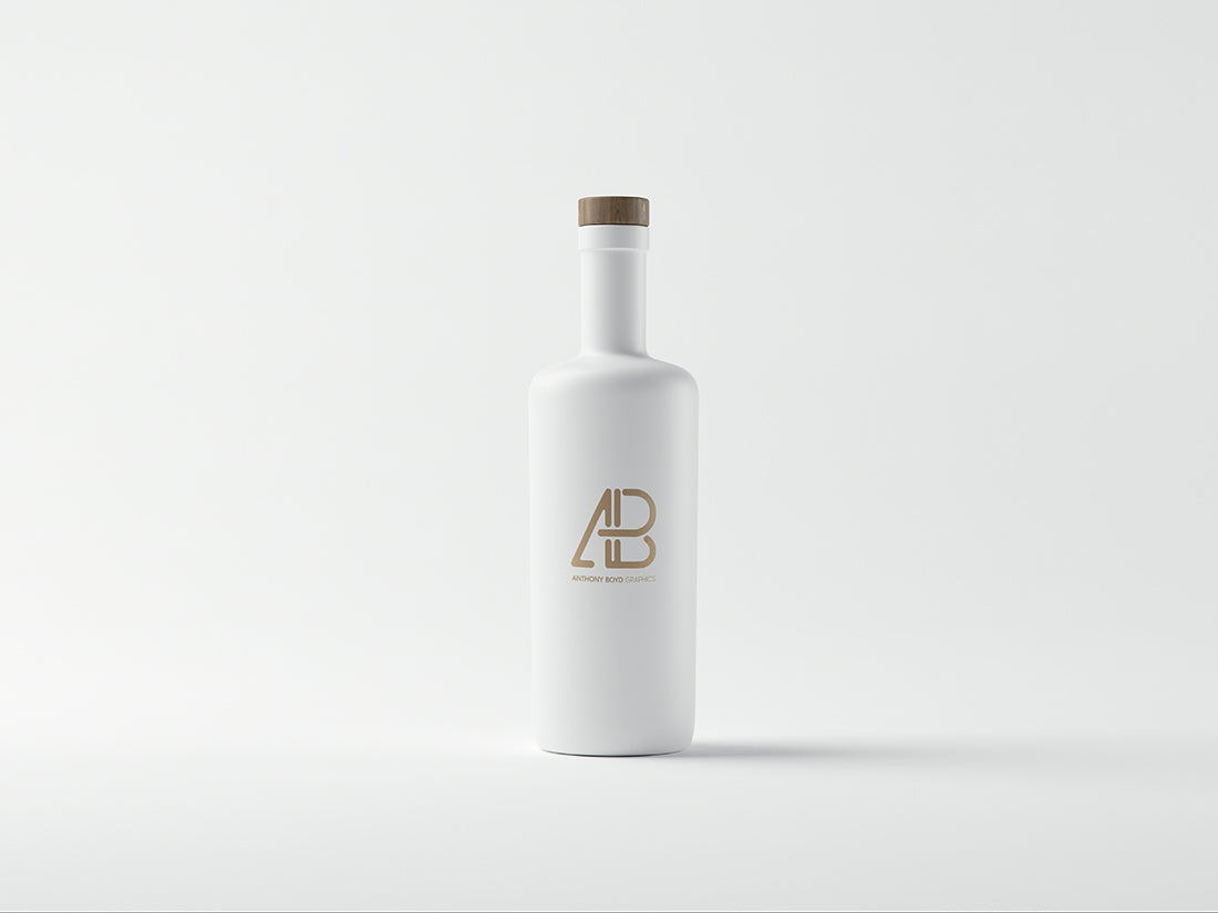 Matte White Bottle Mockup