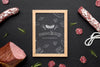 Mcock-Up Delicious Salami With Chalkboard Psd
