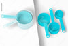 Measuring Cups Set Mockup, Perspective View Psd
