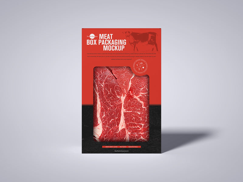 Meat Cutout Box Packaging Mockup