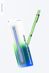 Mechanical Pencil On Blister Mockup, Floating Psd