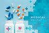 Medical Capsules Mock-Up Top View Psd