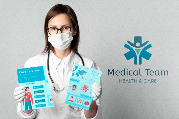 Medical Doctor Ripping Coronavirus Mock-Up Psd