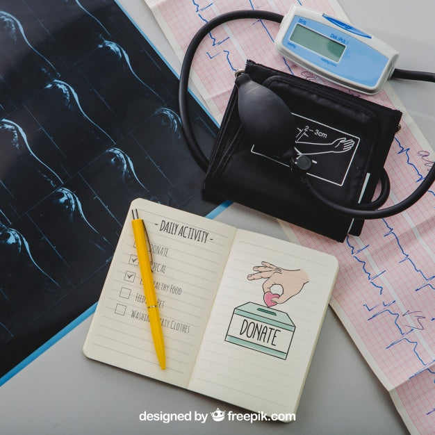 Medical Isntruments And Notebook'S Mock Up Psd