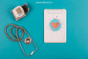 Medical Mockup With Clipboard And Stethoscope Psd
