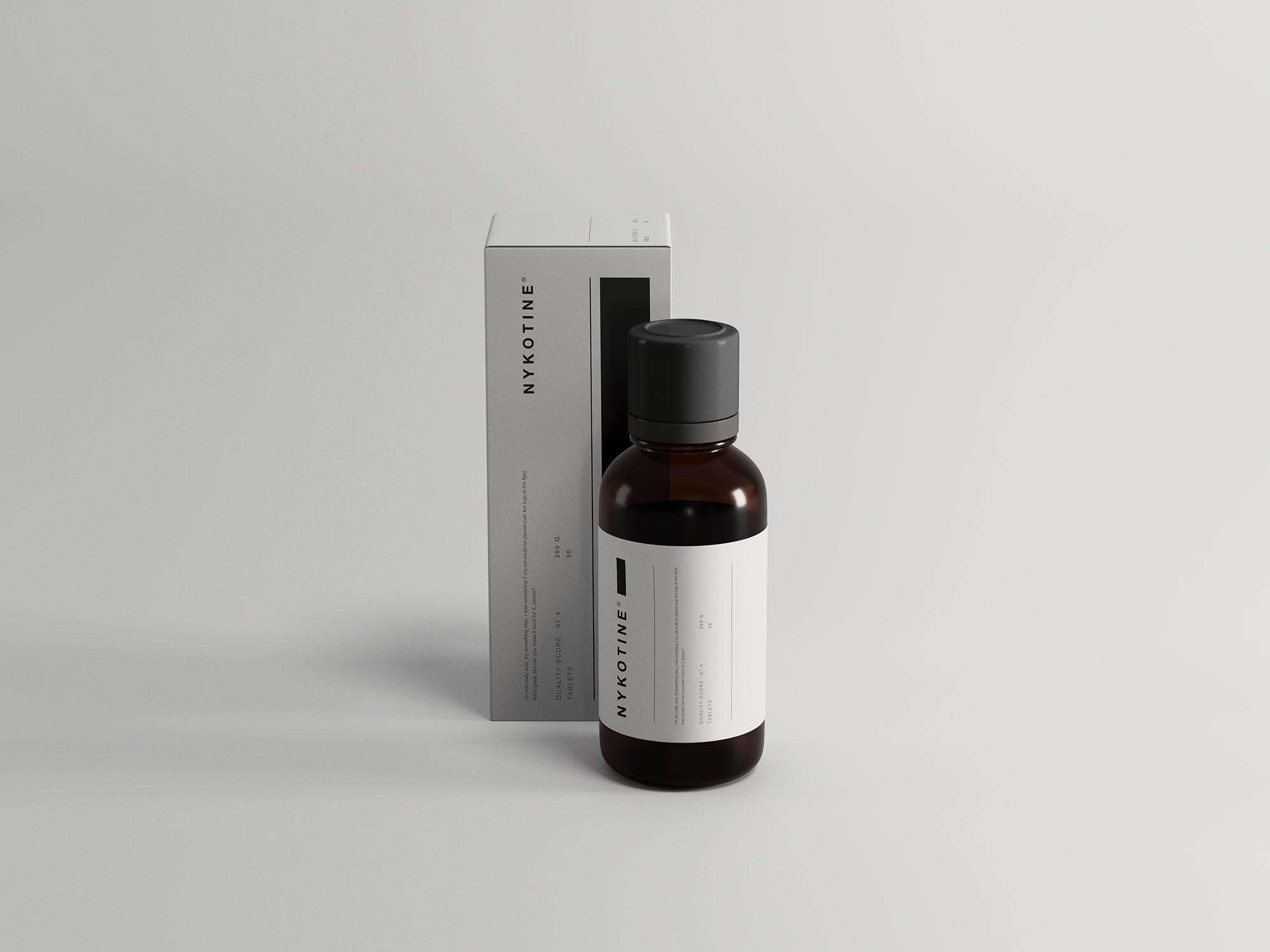 Medicine Bottle And Box Packaging Mockup