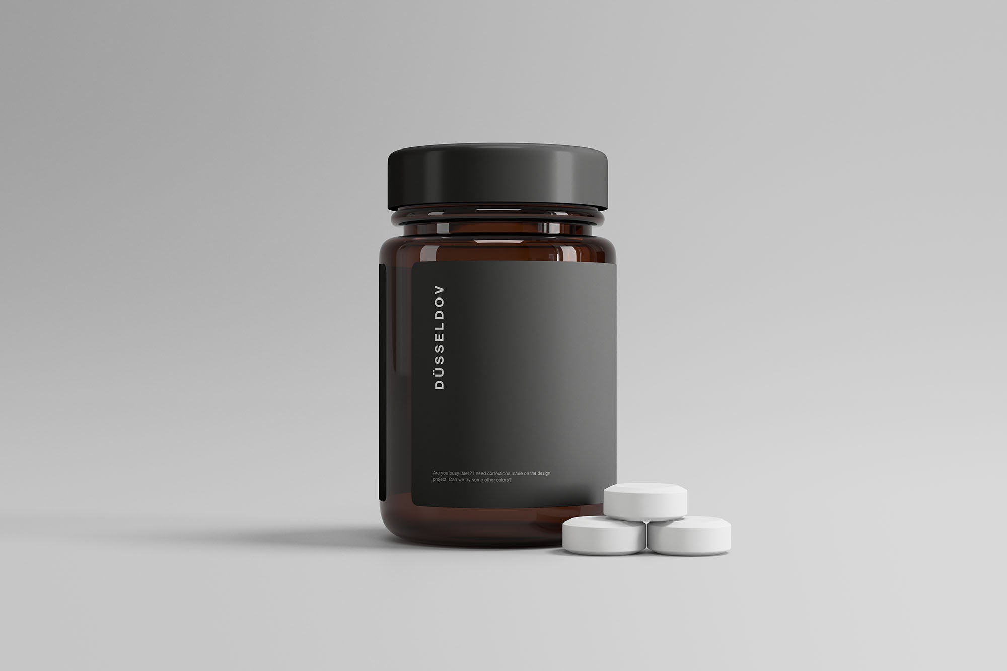 Medicine Bottle With Pills Mockup