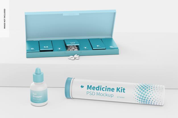 Medicine Kit Mockup Psd