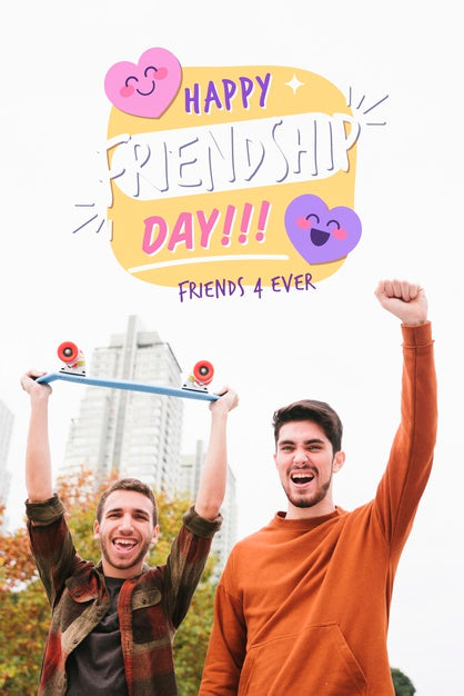 Medium Shot Boys With Pennyboard Psd