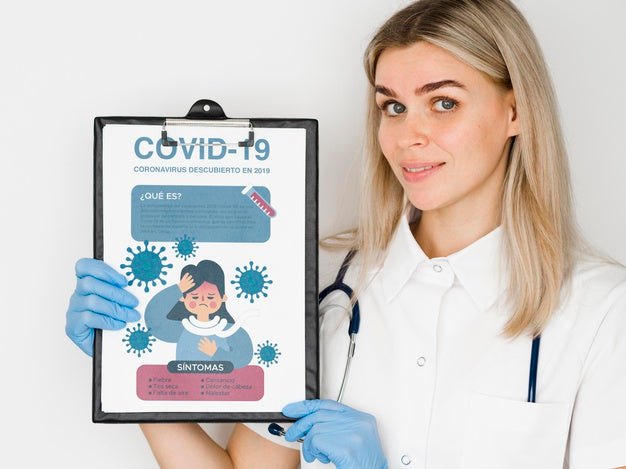 Medium Shot Doctor Covid19 Concept Psd