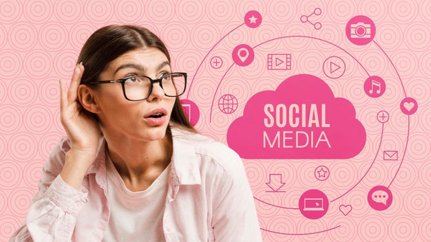 Medium Shot Girl With Social Media Chart Psd