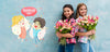 Medium Shot Girls Holding Bouquets Of Flowers Mock-Up Psd