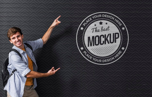 Medium Shot Smiley Man Posing Psd