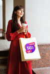 Medium Shot Woman Holding Bag And Coffee Cup Psd