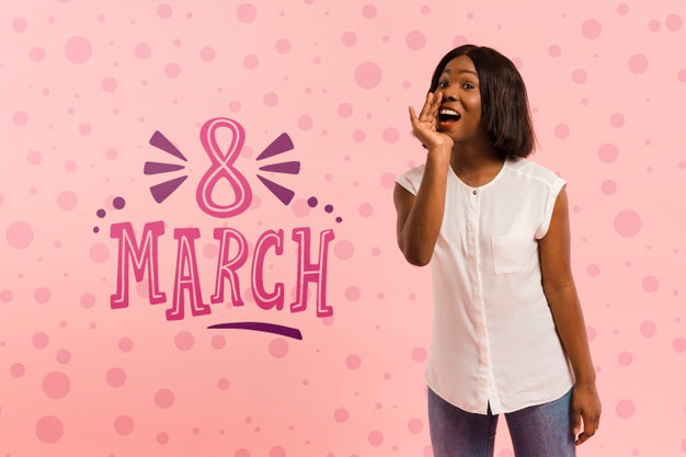 Medium Shot Woman Posing On March 8Th Psd