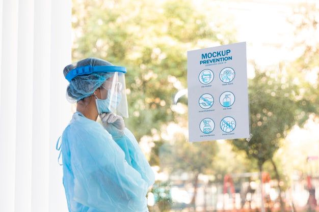 Medium Shot Woman Reading Poster Psd