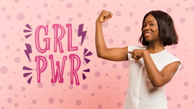 Medium Shot Woman Showing Her Biceps Psd