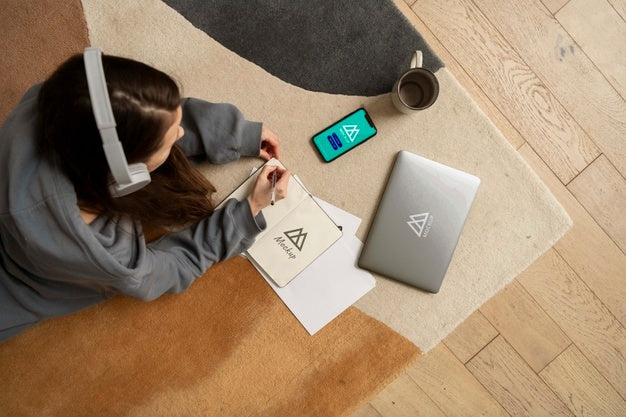 Medium Shot Woman Wearing Headphones Psd