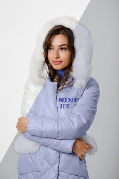 Medium Shot Woman Wearing Jacket Psd