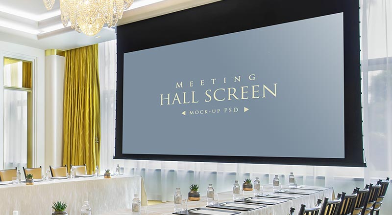 Meeting Hall Screen Mockup Psd
