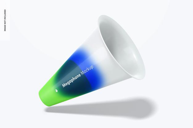 Megaphone Mockup, Falling Psd