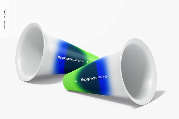 Megaphones Mockup Psd
