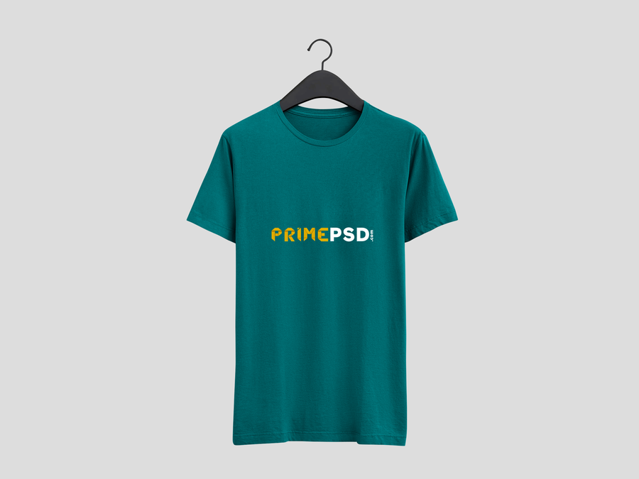 Men T-Shirt Front View Psd Mockup