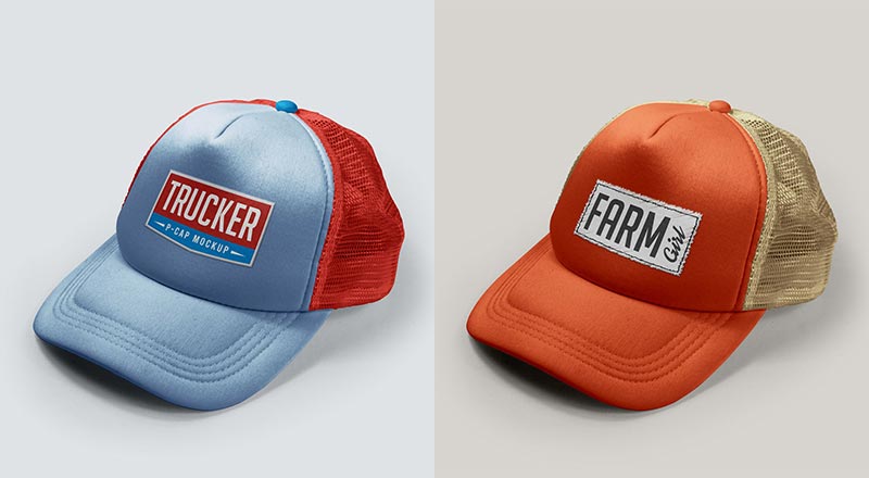 Men / Women Summer Trucker P-Cap Mockup Psd