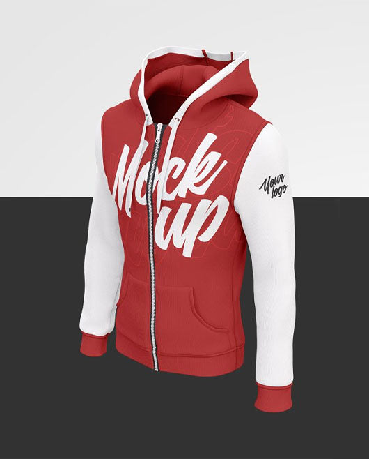 Mens Full-Zip Hoodie Mockup Set