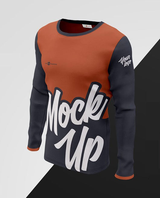 Mens Long Sleeve T-Shirts Mockup Set