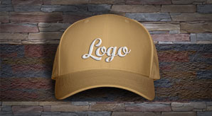 Men’S P-Cap/ Hat Mockup Psd With Woven Text Logo