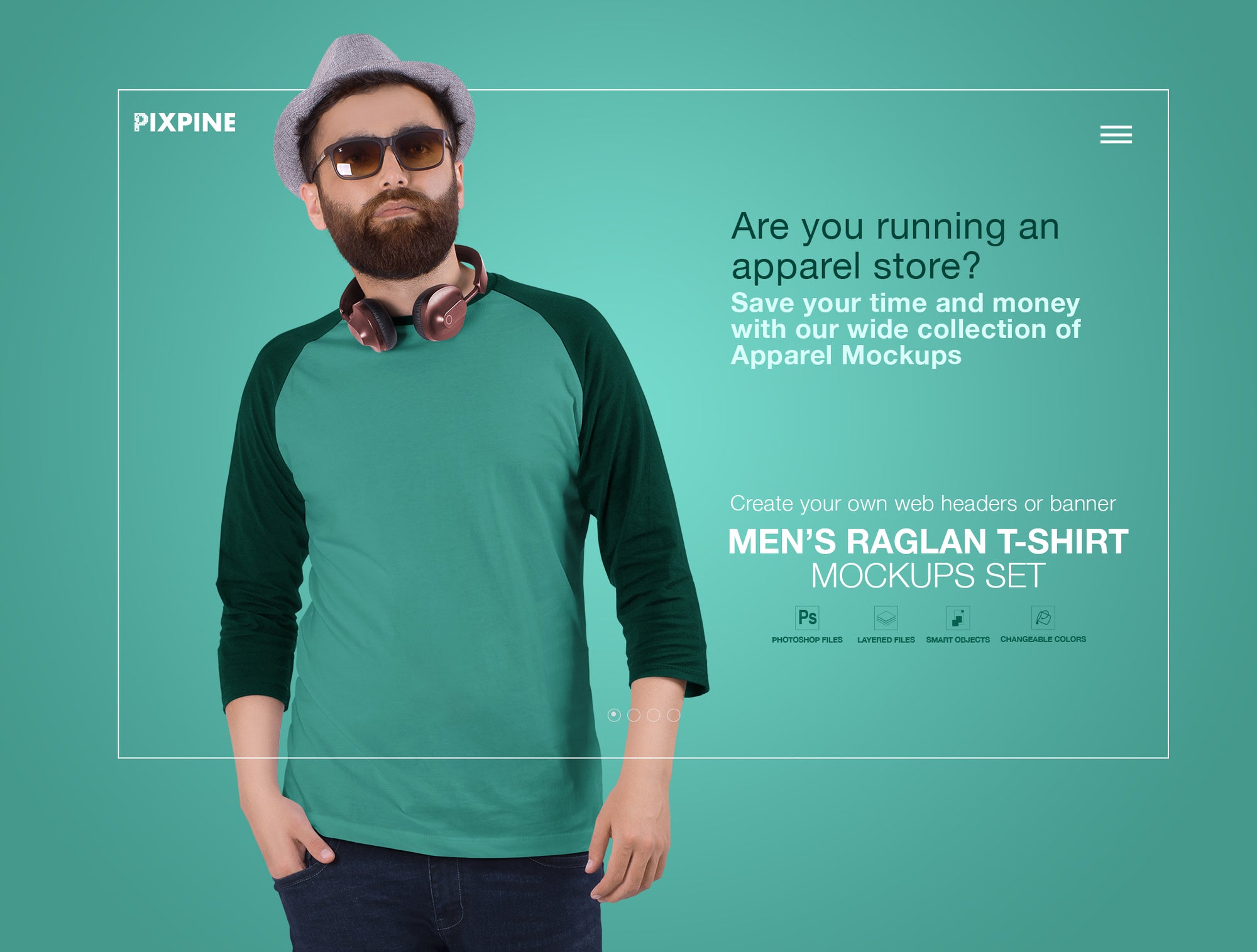 Men’S Raglan T-Shirt Mockups – Set Of 8