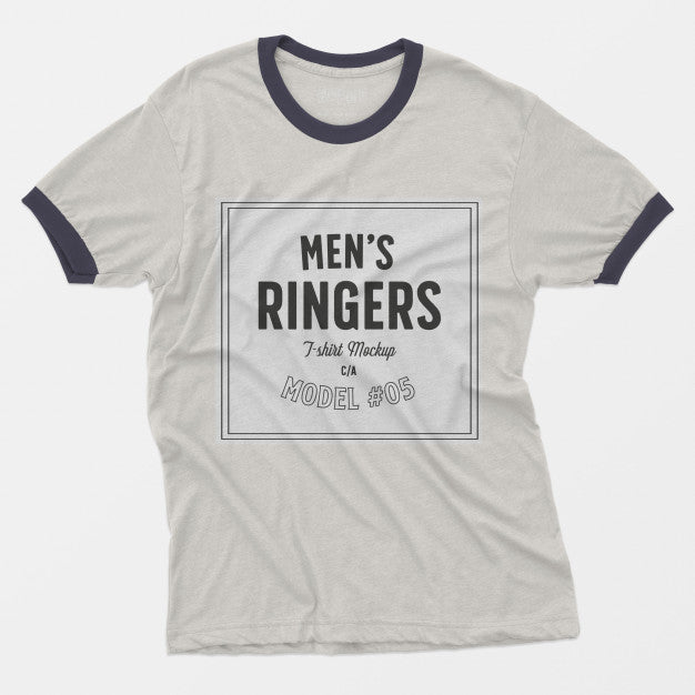 Mens Ringers T-Shirt Mockup Psd