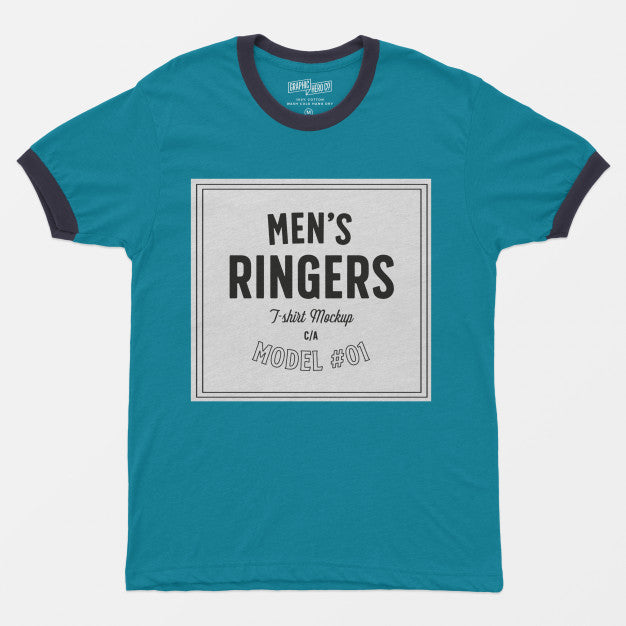 Mens Ringers T-Shirt Mockup Psd