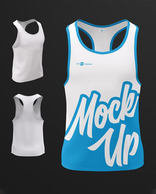 Mens Sports Tank Top Mockup Set