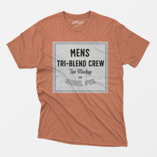 Mens Tri-Blend Crew Tee Mockup 03 Psd