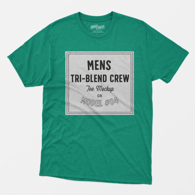 Mens Tri-Blend Crew Tee Mockup 04 Psd