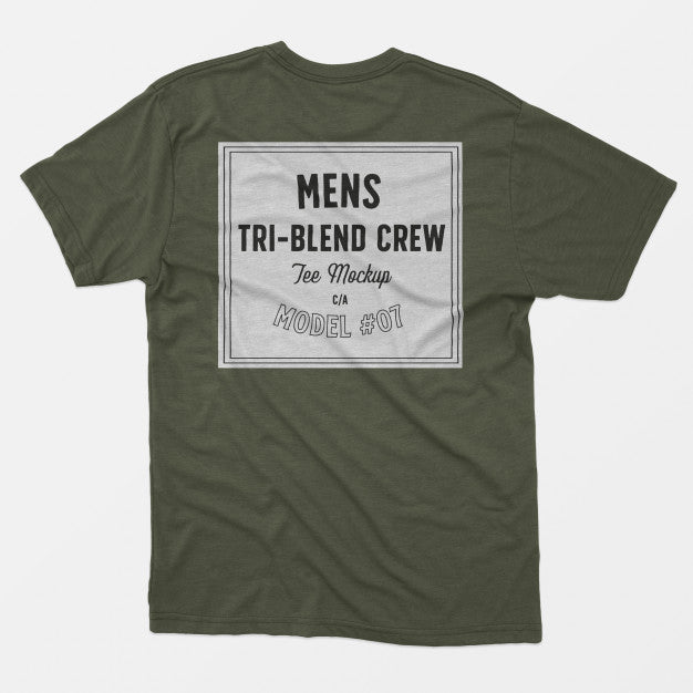 Mens Tri-Blend Crew Tee Mockup 07 Psd